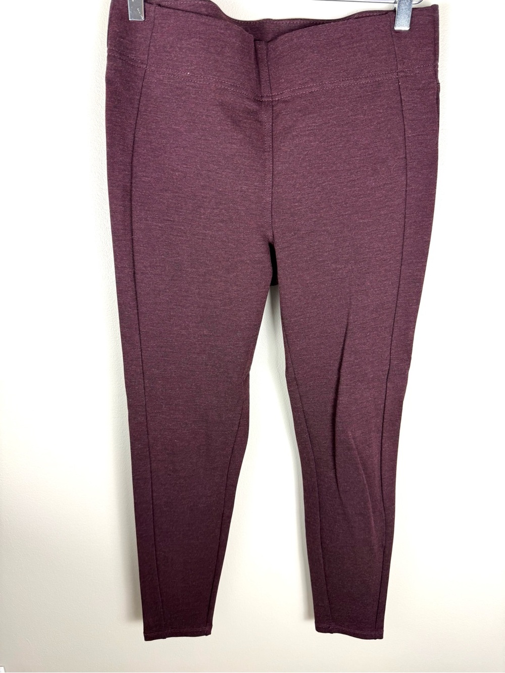 LOFT Slim Ankle Pants heathered maroon